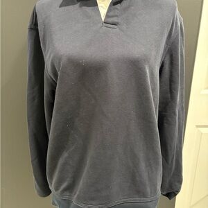 Zara Cream and Navy Embellished Sweatshirt